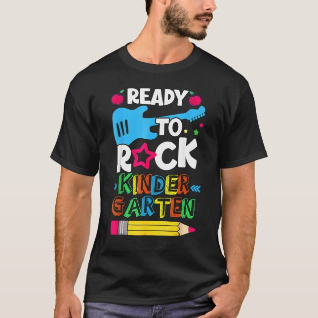 First Day Of Kindergarten Ready To Rock Kindergart T-Shirt (Front)