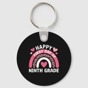 First Day Of Ninth Grade Rainbow Leopard Back To S Key Ring