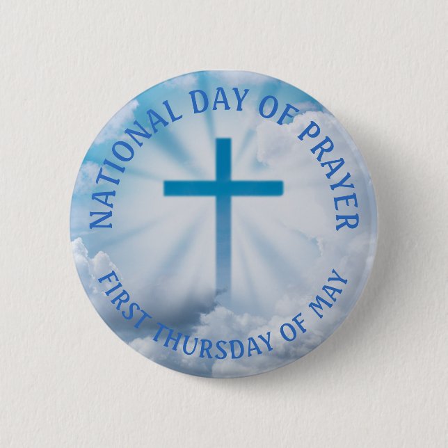 First Day of Prayer Religious Holiday Button (Front)