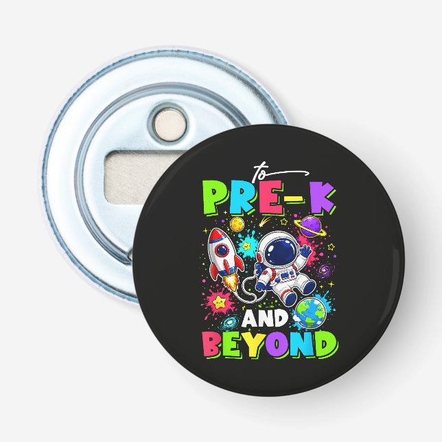 First Day of Pre-K Astronaut Space Back to School Bottle Opener (Front)