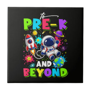 First Day of Pre-K Astronaut Space Back to School Ceramic Tile