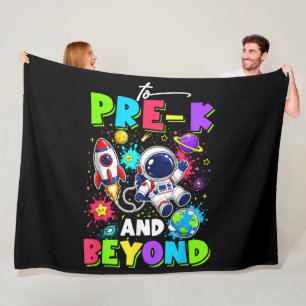 First Day of Pre-K Astronaut Space Back to School Fleece Blanket