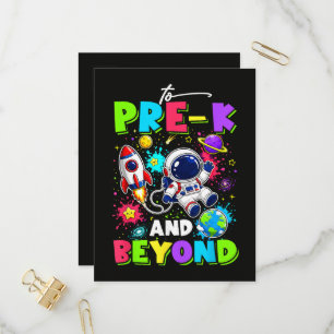 First Day of Pre-K Astronaut Space Back to School Invitation Postcard