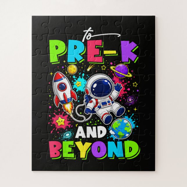 First Day of Pre-K Astronaut Space Back to School Jigsaw Puzzle (Vertical)