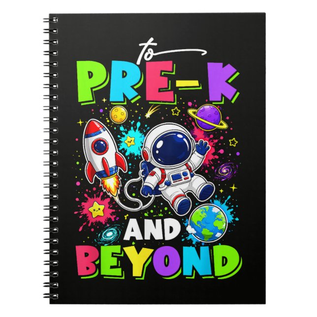 First Day of Pre-K Astronaut Space Back to School Notebook (Front)