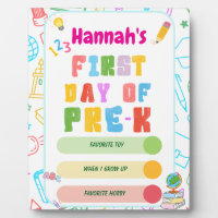 First Day of Pre-K Board, Back to School Sign