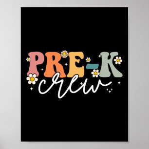 First Day Of Pre K Crew Groovy Back To School Teac Poster