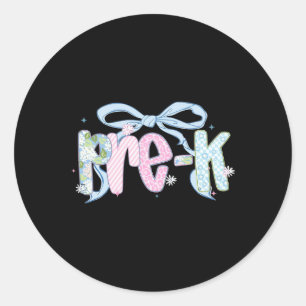 First Day Of Pre-k Floral Bundle For Teacher 2 Classic Round Sticker