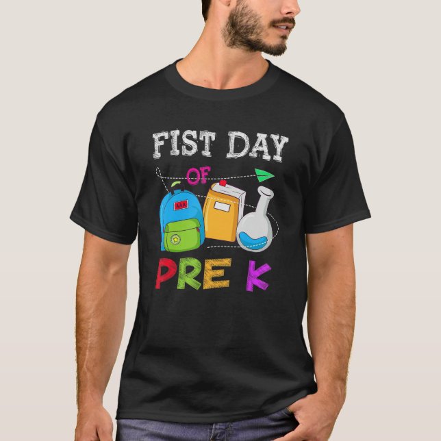 First Day Of Pre K Teacher  Back To Shool T-Shirt (Front)