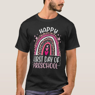 First Day of Preschool  Back To School Leopard Rai T-Shirt