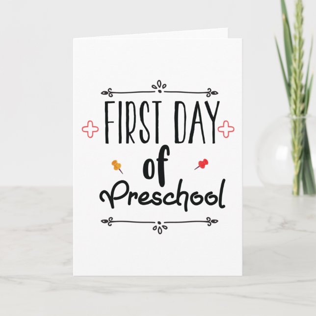 First Day of Preschool Card (Front)
