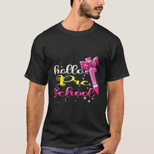 First Day Of Preschool Here I Come Prek Hello Pre  T-Shirt (Front)