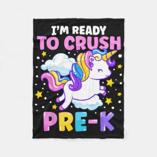 First Day Of Preschool I'm Ready To Crush Pre-k Un Fleece Blanket