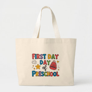 First Day of Preschool Large Tote Bag