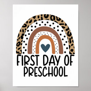 First Day Of Preschool Rainbow Teacher Girls Ck To Poster