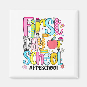 First Day Of Preschool Teacher Kid Boy Preppy Back Magnet