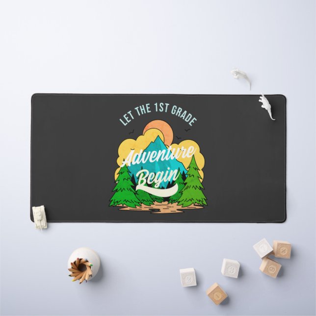 First Day Of School 1st Grade Teacher Appreciation Desk Mat (Kids Table)