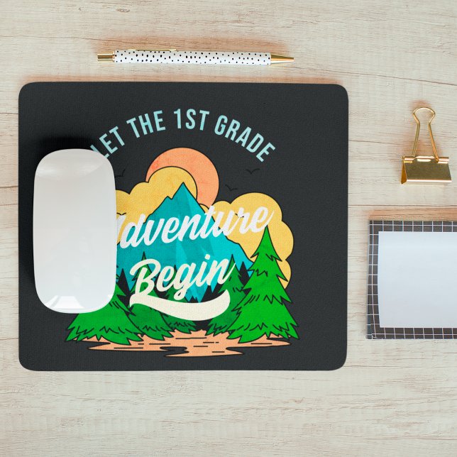 First Day Of School 1st Grade Teacher Appreciation Mouse Pad (Front)