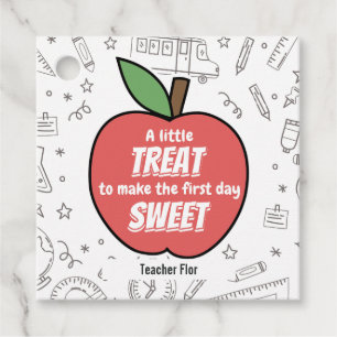 First day of school apple, Back to School Treats Favour Tags