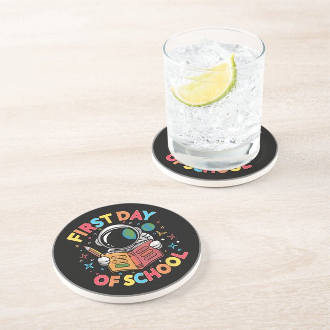 First Day of School Astronaut Space Back to School Coaster (Side)