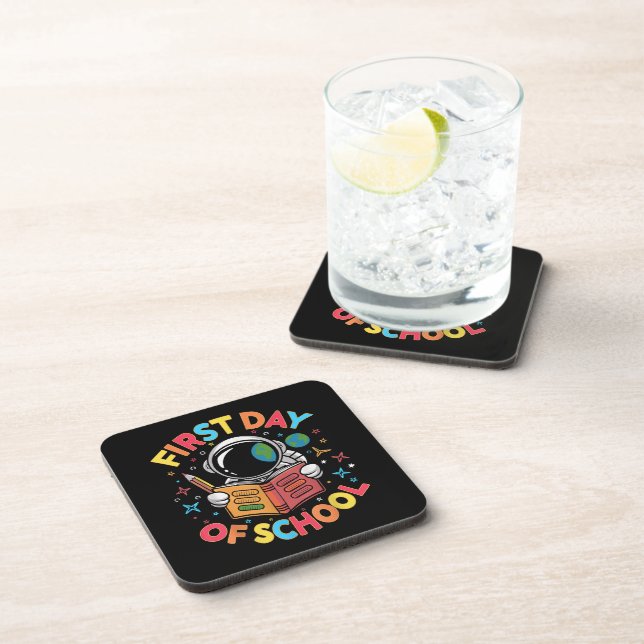 First Day of School Astronaut Space Back to School Coaster (Right Side)
