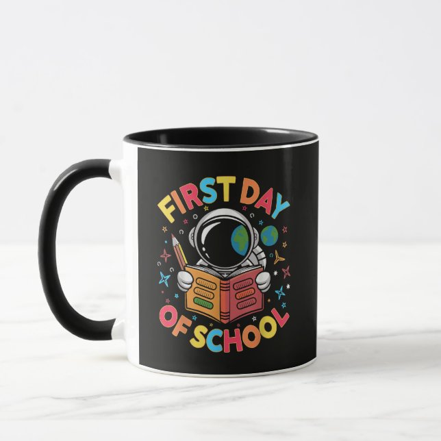 First Day of School Astronaut Space Back to School Mug (Left)