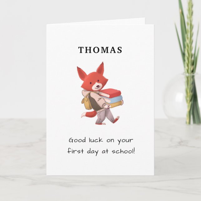 first Day of School/back to school funny kids boy  Card (Front)
