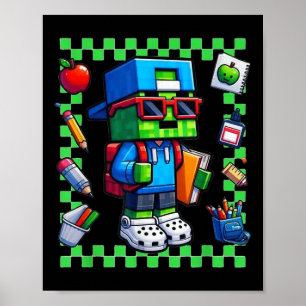 First Day Of School Back To School Gamers Boys Kid Poster