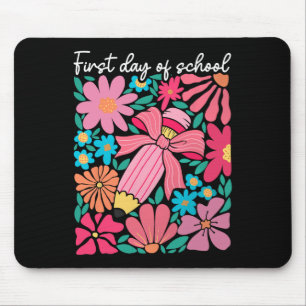 First Day Of School Boho Flower Teacher Kids Back Mouse Pad