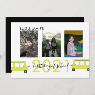 First Day of School Bus Script Photo Card