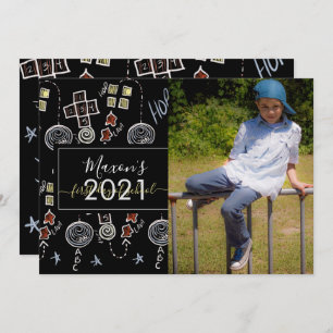 First Day of School Chalk Script Photo Card