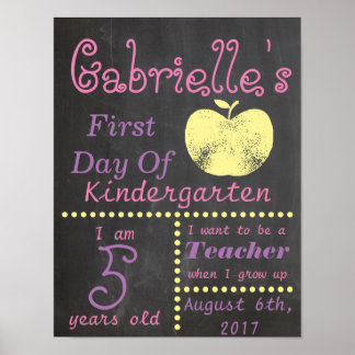 First Day of School Chalkboard Poster