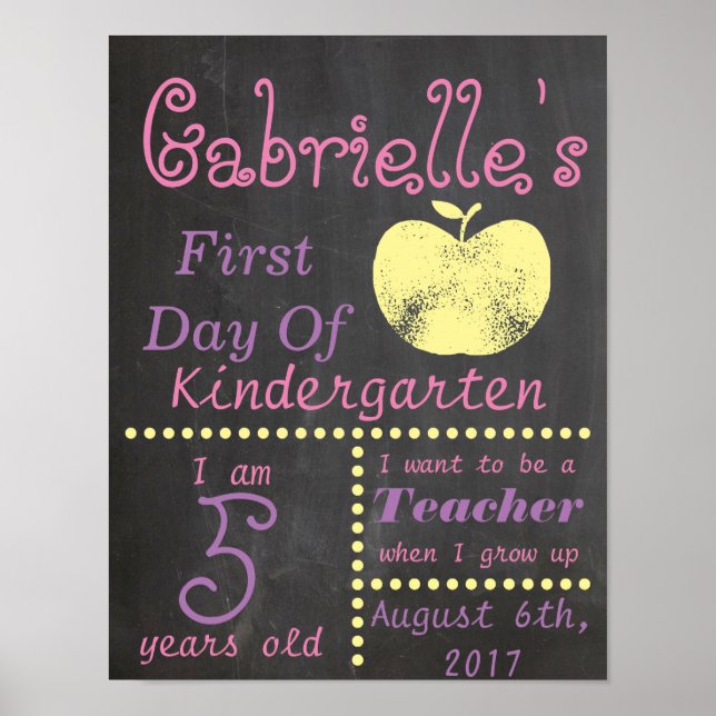 First Day of School Chalkboard Poster (Front)