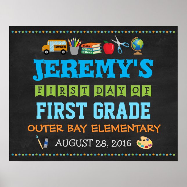 First Day Of School Children's Poster Photo Props (Front)
