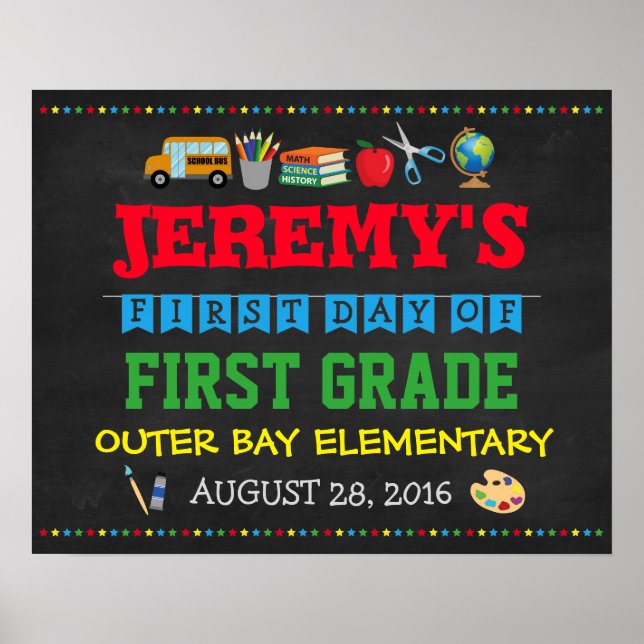 First Day Of School Children's Poster Photo Props (Front)