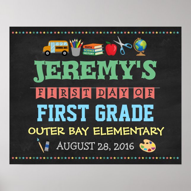 First Day Of School Children's Poster Photo Props (Front)