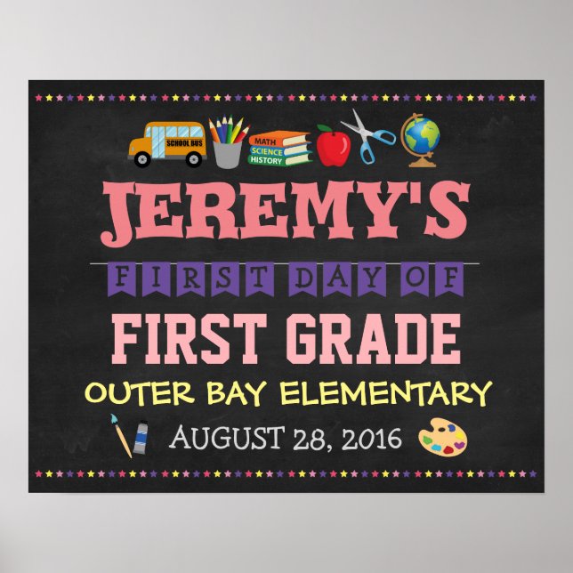 First Day Of School Children's Poster Photo Props (Front)