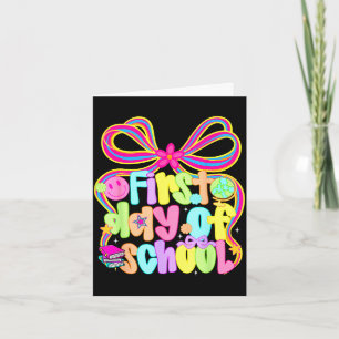 First day of school coquette back to school card
