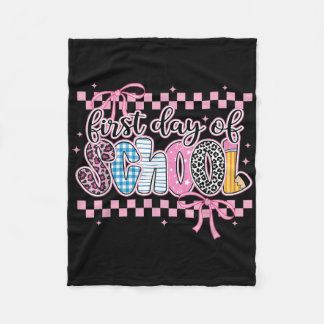 First Day Of School Coquette Bow Back To School Te Fleece Blanket