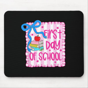 First Day Of School Coquette Girly Pencil Back To Mouse Pad