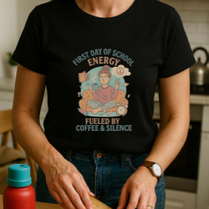 First Day of School Energy; Fun Coffee Parent T-Shirt