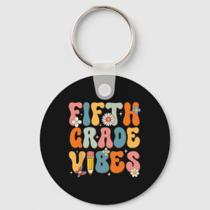 First Day Of School Fifth Grade Vibes Back to Scho Key Ring