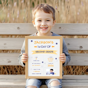 First Day of School for Boys Poster