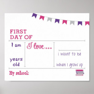 First Day of School Framable Dry Erase Poster