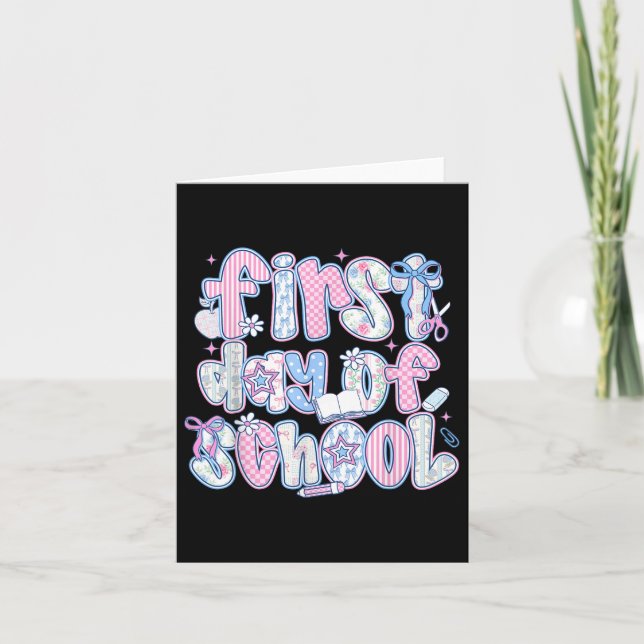 First Day Of School Funny Back To School Student T Card (Front)