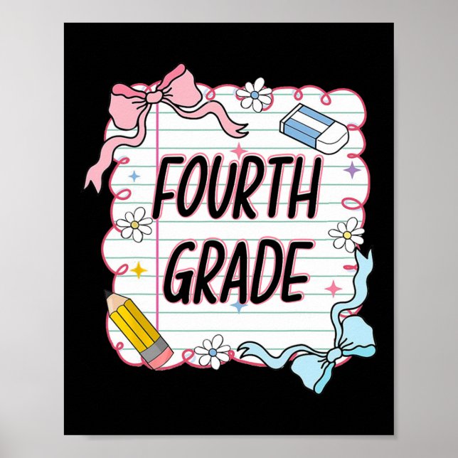 First Day Of School Girly Coquette1  Poster (Front)