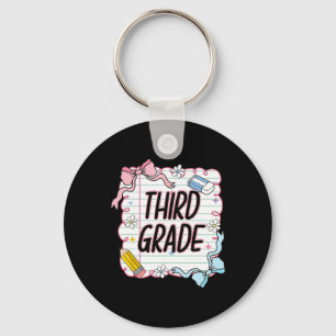 First Day Of School Girly Coquette2 Key Ring