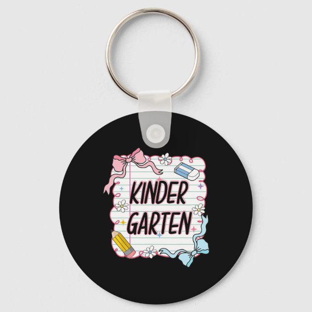 First Day Of School Girly Coquette3  Key Ring (Front)