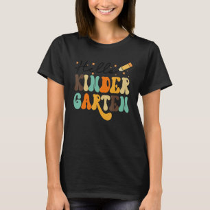First Day Of School Hello Kindergarten Retro Back T-Shirt