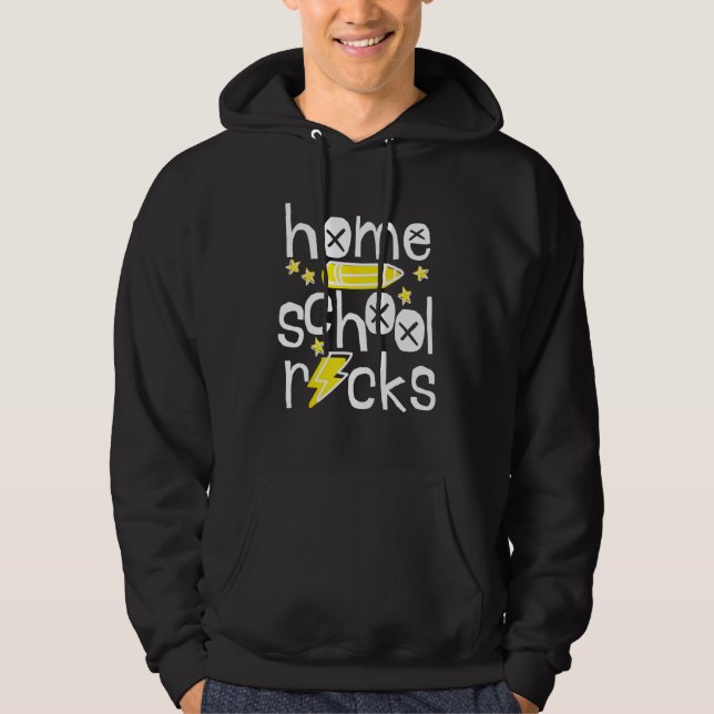 First Day Of School Homeschool Rocks Teacher Hoodie (Front)